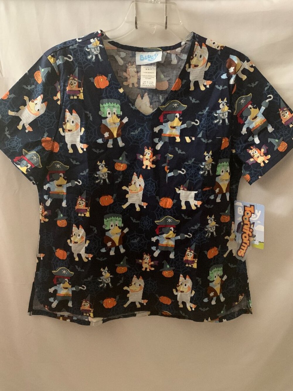 TOONIFORMS x BLUEY Halloween Scrub Tub in Black Multi Sz MEDIUM